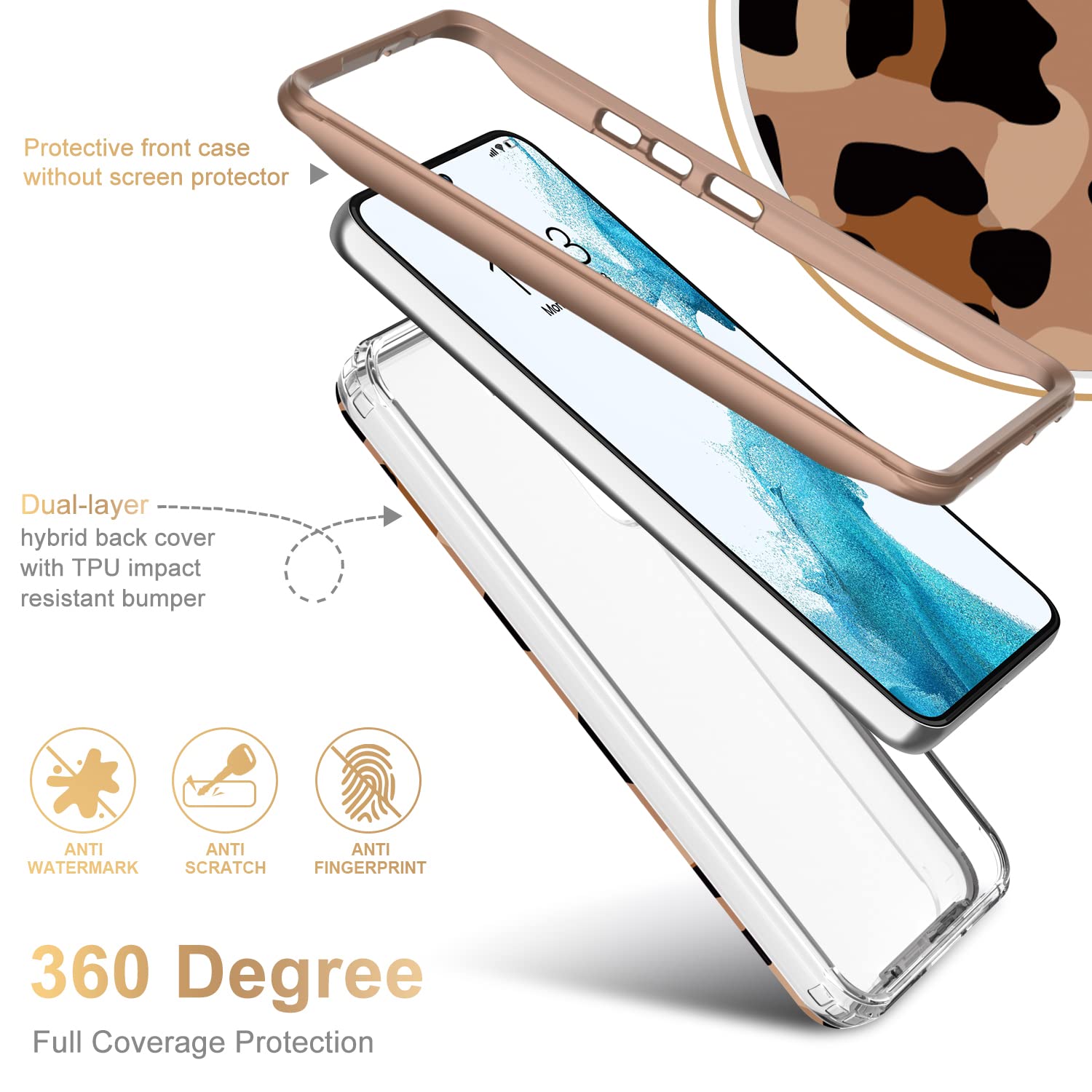 Esdot Compatible With Samsung Galaxy S22 Plus Case,Passing 21Ft Drop Test,With Fashionable Designs For Women Girls,Protective Ph